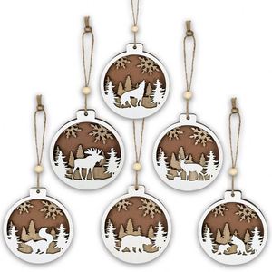 Ornements de Noël en bois en gros, décorations uniques sculptées en forme d'animaux pour les événements festifs et la décoration intérieure, livraison directe - Product Image 1