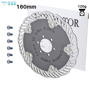Pastillas de Freno de <span class=keywords><strong>Disco</strong></span> de Fibra de Carbono SeeMore Ultraligeras con Disipación de Calor de Seis Tornillos para Bicicleta de Montaña y <span class=keywords><strong>Carretera</strong></span>, Rotores de Freno Flotantes - Product Image 4