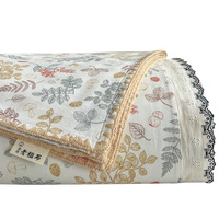 Drap YIXUAN 100% Coton, Tissage Grossier Style Ancien, Rafraîchissant, Style Coréen, Bordé de Dentelle, Antibactérien, Anti-acariens, Évacuation de l'humidité