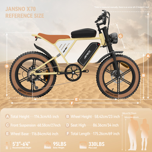 Jansno X70 750W Electric <b>Bike</b> 48V 34AH Dual Battery <b>Fat</b> Tires Front Suspension Rear Motor Long Range City Off-Road Adventures - Product Image 2