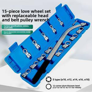 Kit d'outils universel <span class=keywords><strong>de</strong></span> qualité supérieure et durable <span class=keywords><strong>de</strong></span> 15 pièces avec clé <span class=keywords><strong>de</strong></span> démontage <span class=keywords><strong>de</strong></span> poulie <span class=keywords><strong>de</strong></span> tendeur <span class=keywords><strong>de</strong></span> <span class=keywords><strong>courroie</strong></span>, jeu <span class=keywords><strong>de</strong></span> clés pour démontage <span class=keywords><strong>de</strong></span> vis <span class=keywords><strong>de</strong></span> <span class=keywords><strong>courroie</strong></span> <span class=keywords><strong>de</strong></span> <span class=keywords><strong>distribution</strong></span> du moteur - Product Image 2