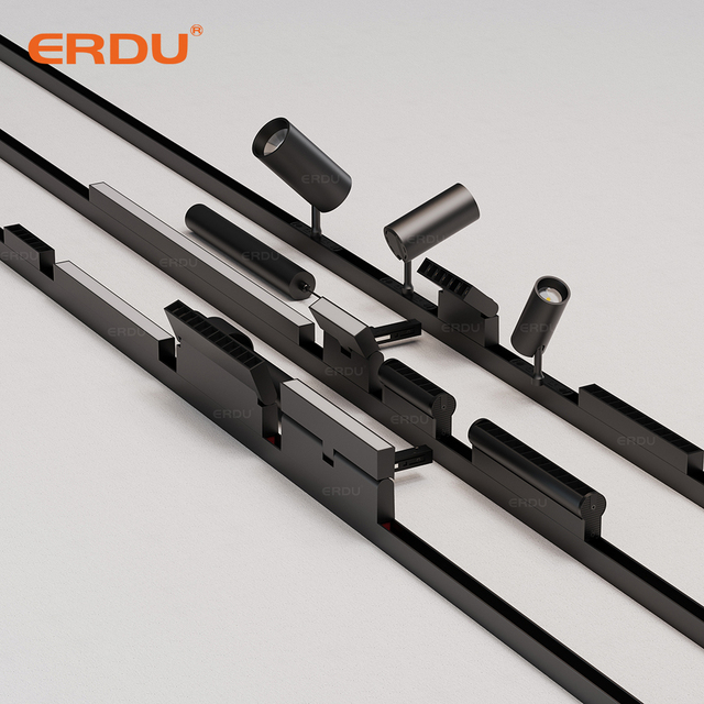 ERDU Smart Tuya Dimmable Surface Recessed Mounted Magnetic Ball 48v Cob Spot Linear Rail Light System Led Magnetic Track Light