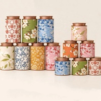Belle boîte en métal hermétique à motif floral, vide, en kraft, pour collations, aliments, thé