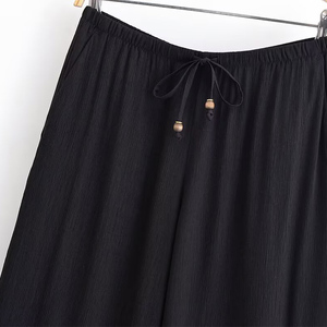 Abbigliamento <span class=keywords><strong>donna</strong></span> estivo 2025 nuova moda <span class=keywords><strong>pantaloni</strong></span> elasticizzati <span class=keywords><strong>in</strong></span> <span class=keywords><strong>vita</strong></span> Wde <span class=keywords><strong>pantaloni</strong></span> da <span class=keywords><strong>donna</strong></span> <span class=keywords><strong>con</strong></span> coulisse retrò tinta unita - Product Image 4