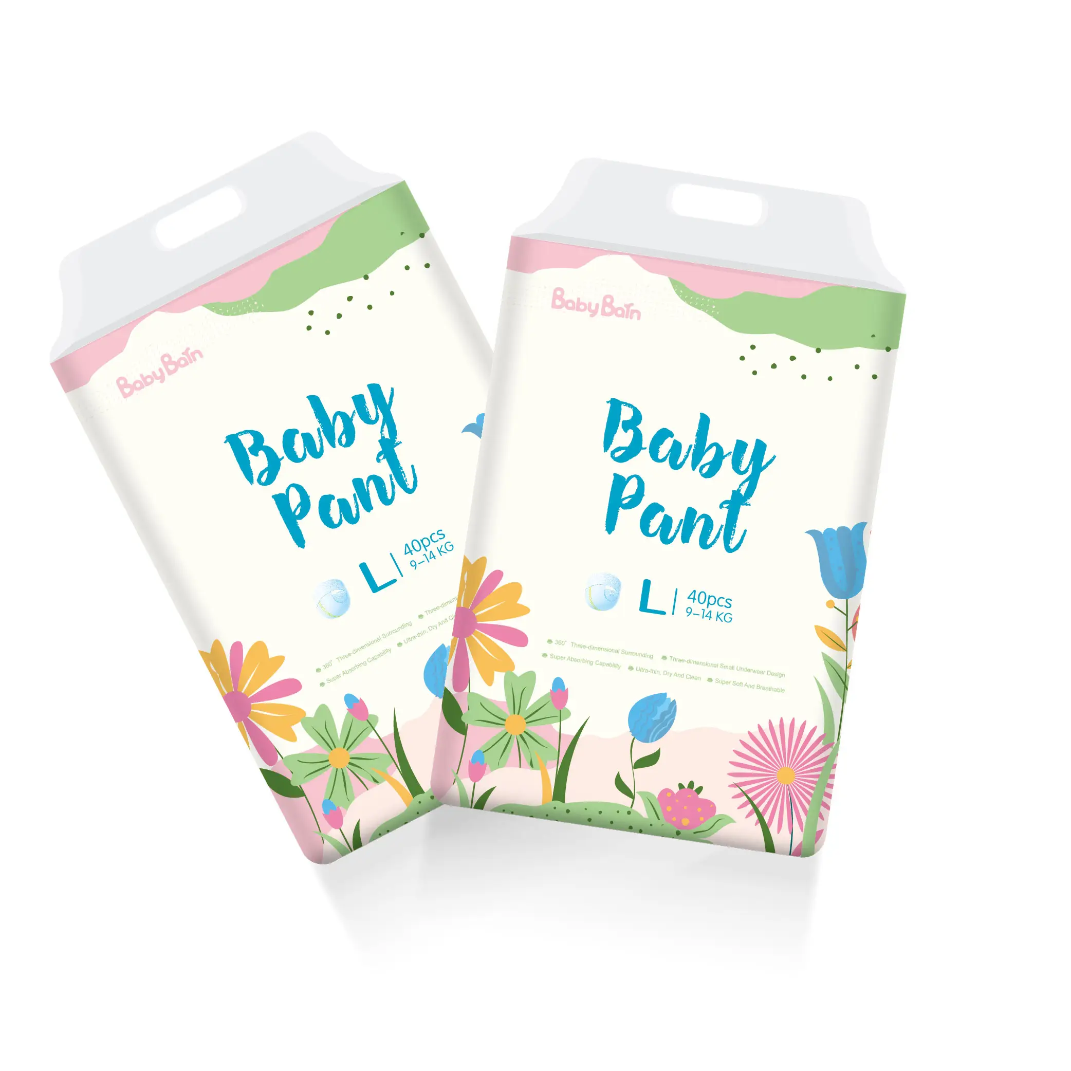 OEM et ODM Couches non tissées douces et respirantes pour bébé Garde-fuite Super Absorption Pantalon d'entraînement pour bébé
