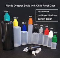 NH Flacon Compte-Gouttes Vide en Plastique PET PE de 3 ml, 5 ml, 10 ml, 15 ml, 20 ml, 30 ml, 50 ml, 100 ml, 120 ml pour Huile Essentielle Liquide