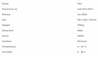 VolcMiner D1 Mini Pre 2.2G 500W Server Metal Full Tower Komputer