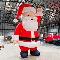 Père Noël gonflable sur mesure, en tissu Oxford avec éclairage LED, décoration de dessin animé pour les fêtes et les festivals
