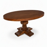 Table de salle à manger ovale rustique en bois massif, structure en pin KD, pour banquets de luxe, événements, mariages, fournitures pour fêtes