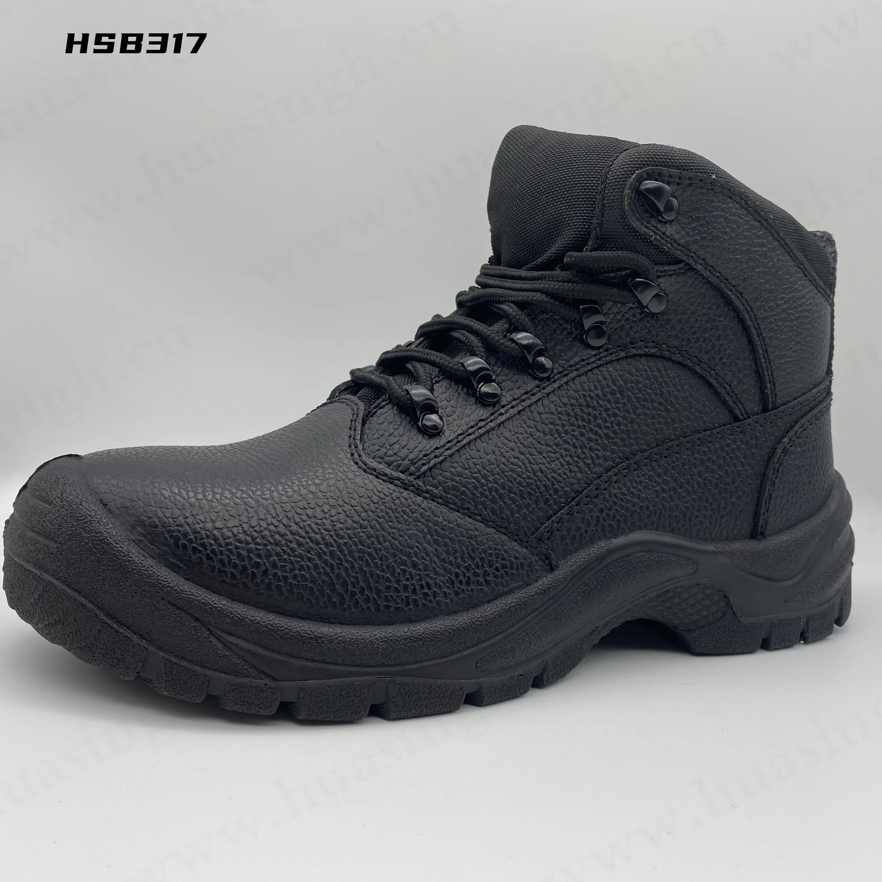 LXG ، أحذية أمان سوداء مقاومة للساكنة 6kv لأعمال البناء مقاومة للصدأ مشبك تصميم أحذية أمان معزولة HSB317