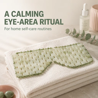 Kit Masque et Rouleau de Massage pour les Yeux en Jade - Pierre 100% Naturelle pour la Relaxation et les Soins de la Peau - Outil de Beauté Professionnel pour le Visage et les Yeux