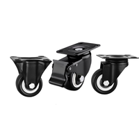 40mm 50mm roulettes noires verrouillables pour rayons de supermarché