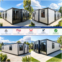 Casa Contenedor Modular Expandible de 40 y 20 Pies con Estructura de Acero de 5mm, Estándares AU, para Oficina de Obra y Campamento, Villa de 3, 4 o 5 Dormitorios