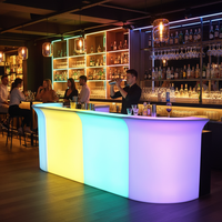 Tables de bar en plastique résistantes à l'eau, style moderne RGB, pour bars à domicile, boîtes de nuit et hôtels, avec design d'éclairage d'aquarium