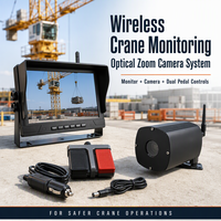 Système de caméra sans fil pour grue avec zoom optique, moniteur LCD TFT 10,1 pouces, transmission 500 m, vision nocturne, étanche IP68, tour RGB