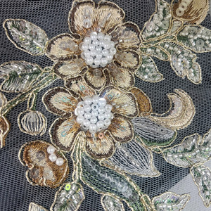 Toppa ricamata floreale con motivo floreale 3d Applique <span class=keywords><strong>in</strong></span> <span class=keywords><strong>pizzo</strong></span> ricamato con perline per accessori di abbigliamento - Product Image 2