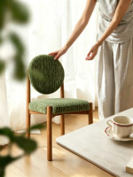 Chaise de salle à manger en bois massif, dossier rembourré design, pour bureau à domicile, petit appartement, salon, confortable et moderne