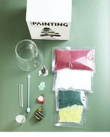 Coffret Cadeau Bougie en Cire de Soja Aromatique Peinture au Sable DIY Activité Artisanale Décorations de Noël Anniversaire Créatif Haut de Gamme
