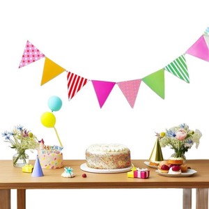 Pancarta de cumpleaños Xingyun, banderas triangulares coloridas, suministros decorativos para fiestas, para la celebración del primer cumpleaños de los niños - Product Image 5