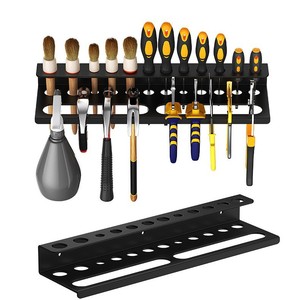 Wall Mounted Metal Tool Organizer 2 Tier Carbon Steel <b>Storage</b> Rack For Screwdrivers Hammers Pliers <b>Workshop</b> <b>Storage</b> - Product Image 5