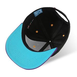 Venta al por mayor personalizado negro acrílico 6 paneles Toro bordado Logo Snapback <span class=keywords><strong>gorra</strong></span> de ala plana gorras de béisbol ajustables - Product Image 5