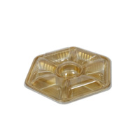Boîte d'emballage alimentaire à compartiments avec couvercle transparent, 7 compartiments, en plastique thermoformé, jetable, noire, pour noix et fruits secs