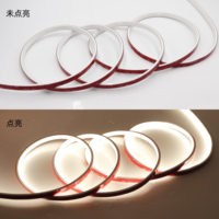 Bande lumineuse LED COB SCOB IP67 étanche 8 mm USB 16,4 pieds/5 m 4000K Ra90+ 24V en silicone pour salle de bain, cuisine, éclairage de piscine