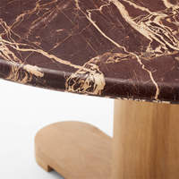 Table à manger ronde moderne en marbre naturel noir pour maison hôtel ou villa meubles de salle à manger en pierre