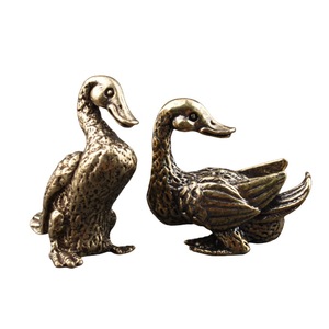 Par de Adornos de Pato Mandarín de Latón, 2 Piezas, Decoración Tradicional para Escritorio, Regalo para el Hogar u Oficina, Obra de Arte Artesanal - Product Image 5