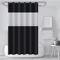 Rideau de douche en tissu imperméable avec design de couture boutonnière tendance pour salle de bain