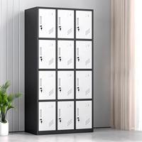 Casier de vestiaire métallique à 12 portes pour personnel, dortoirs, bureaux et vestiaires