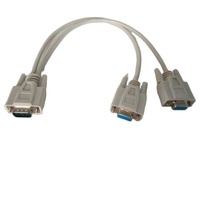 Cable divisor VGA HDB15M a 2 HDB15F de 1 pie + 1 pie con cubierta de PVC y blindaje de lámina para computadoras