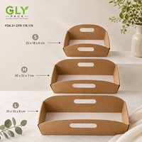 Panier cadeau vide en papier kraft avec poignées pour café, thé, collations, aliments gourmands, cadeaux de fêtes, vente en gros