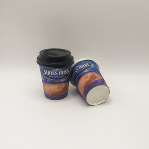 Gobelet en papier pour boissons chaudes, café, thé, avec couvercle, personnalisé avec logo imprimé, simple couche, noir et blanc, 8 oz, 12 oz, 16 oz - Product Image 5