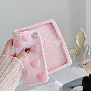 Ốp lưng máy tính bảng hình trái tim hồng dễ thương 3D có giá đỡ cho iPad <span class=keywords><strong>Mini</strong></span> 1 2 3 4 5 6, chất liệu silicon cao su mềm, bảo vệ toàn diện - Product Image 3
