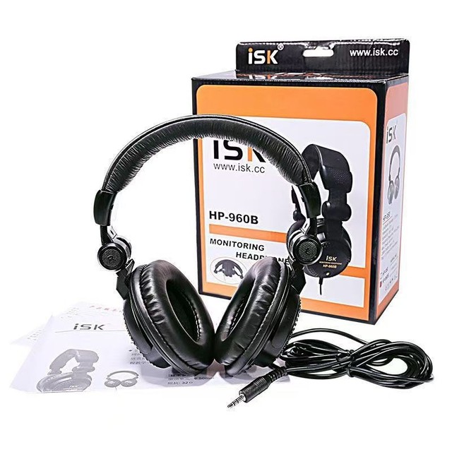 Isk Hp960B Over-Ear Live Streaming Recording Monitoring Headphones Active Noise Cancellation 3m Cord Cavity Design for