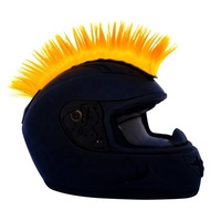 Bleu Punk perruque Mohawk Warhawk perruque accessoire bâton sur casque pour Ski Skate vélo motard vélo Scooter moto