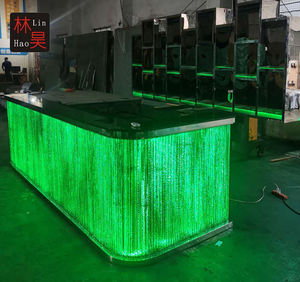 توهج مضاءة منصة مشروبات ، طويل زجاج طاولة بار ، عمود إضاءة led مجموعات أثاث - Product Image 6