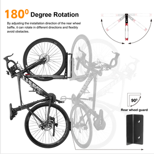 Support mural pliable pour vélo, gain de place, réglable, stationnement vertical, capacité de charge de 30 kg pour vélos de 24'' à 29'', pour la maison - Product Image 3
