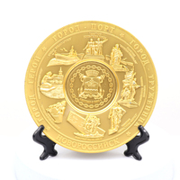 Souvenir touristique artisanal, plaque en métal doré personnalisée avec logo imprimé en feuille décorative, plaque 3D personnalisée