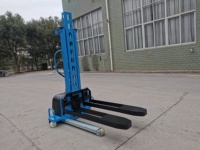 Chariot élévateur électrique portable 1,5 TONNE à chargement automatique, transpalette autoporteur 48V30AH avec batterie au plomb-acide et déplaceur latéral hydraulique en PU