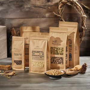 Prácticas bolsas <span class=keywords><strong>de</strong></span> pie desechables personalizadas para dulces, bolsas <span class=keywords><strong>de</strong></span> papel para alimentos, embalaje Kraft impreso sellable - Product Image 1