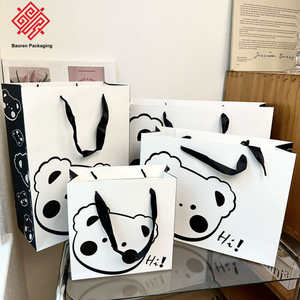 Bolsa de Regalo de Papel Blanco de Gran Capacidad con Diseño de Oso Estilo Ins, Precio Económico, para Cumpleaños, Venta al por Mayor Baoren - Product Image 4
