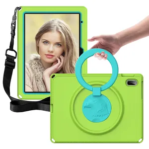 Tablet Case built in screen protector For ipad 10.9 shoulder strap ring holder kickstand Cover for ipad mini 56 9.7 10.2 12.9