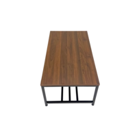Table basse de luxe Table à thé en bois rustique Table d'appoint de salon avec cadre en métal
