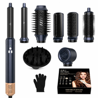 Sèche-cheveux professionnel multi-styler bleu à marque privée avec fonction ionique et boucleur automatique pour la vente en gros