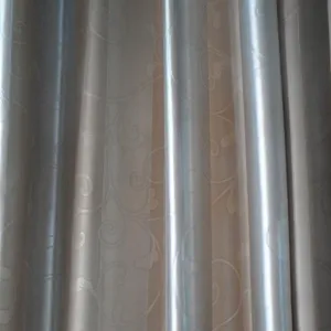 China shiny suede stripe embossing flower blackout fabric curtain for hotel decoration