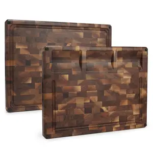 Đen Walnut gỗ đa chức năng cắt Board cá nhân butcher khối cho nhà bếp và khách sạn sử dụng
