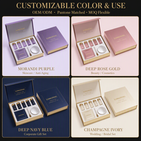 Boîte cadeau rigide à rabat magnétique personnalisée, couleur violet mat, logo en feuille d'or, laminage mat, emballage haut de gamme pour cosmétiques de marque, OEM