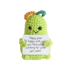 Vente chaude Crochet Fil Ornement Quirky Expressive Pomme De Terre Poupée Concombre Coton Oeuf Pendentif Carte Énergie Positive - Product Image 5